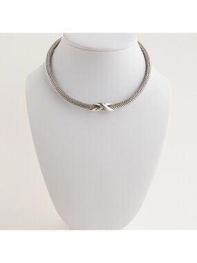 Sterling Silver Choker Collar Necklace Modernist Jewelry Vintage Mexico 72g .925